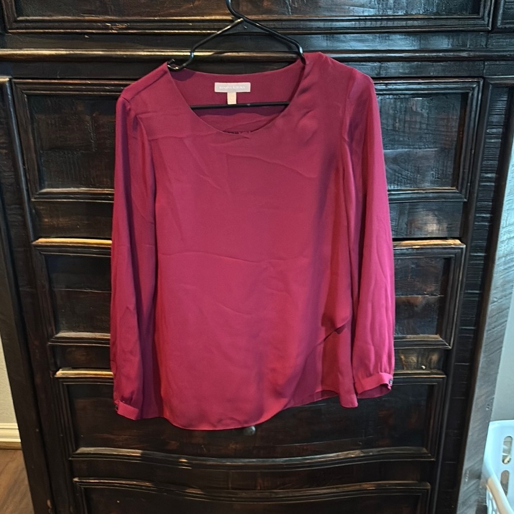 Banana Republic Red Long Sleeve Relaxed Blouse